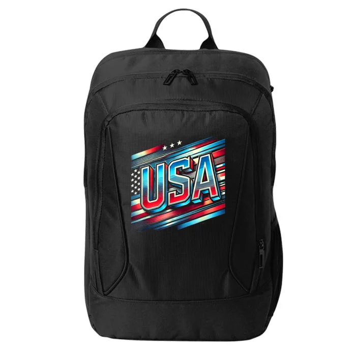 Usa American Flag Patriotic Design City Backpack