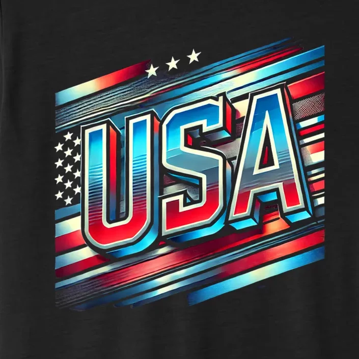 Usa American Flag Patriotic Design ChromaSoft Performance T-Shirt