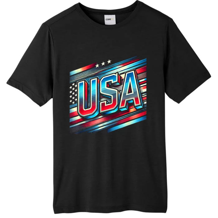 Usa American Flag Patriotic Design ChromaSoft Performance T-Shirt