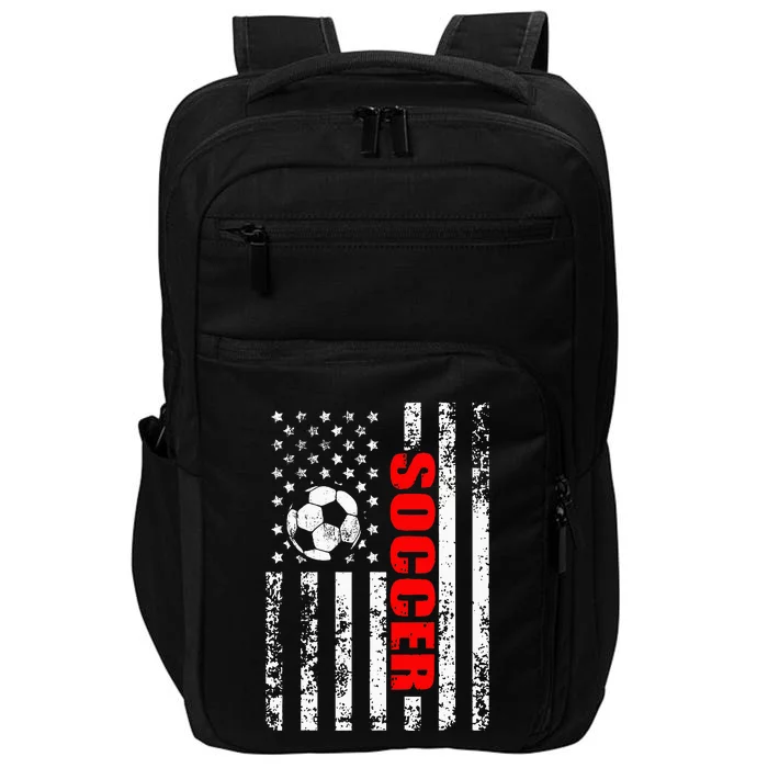 Us American Flag Soccer Patriotic Soccer Impact Tech Backpack