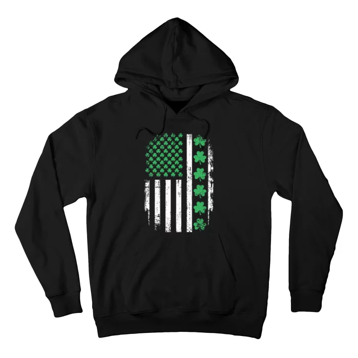 Us American Flag With Shamrocks For St Patricks Day Hoodie