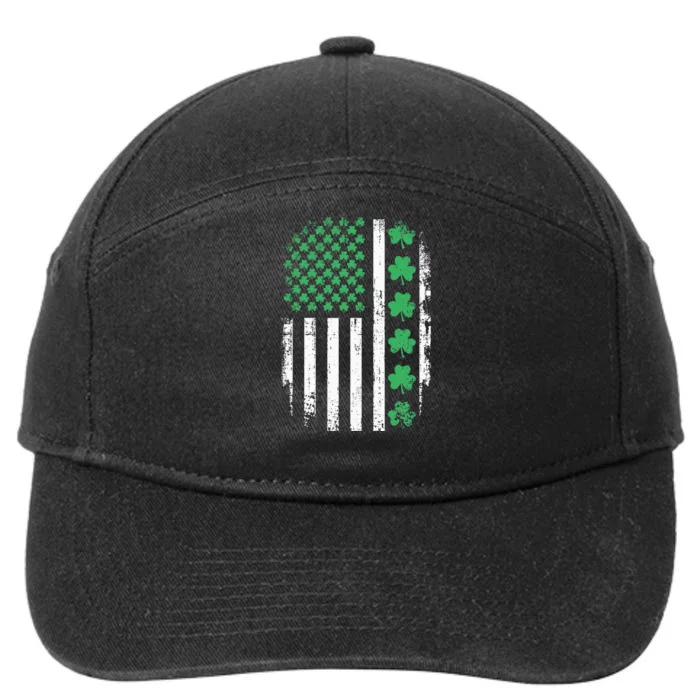 Us American Flag With Shamrocks For St Patricks Day 7-Panel Snapback Hat