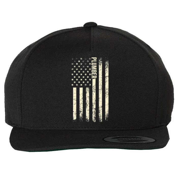 USA American Flag Plumber funny Plumbers Patriotic Wool Snapback Cap