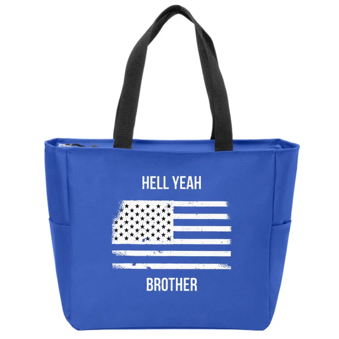 US American Flag Vintage Distressed Hell Yeah Brother Zip Tote Bag