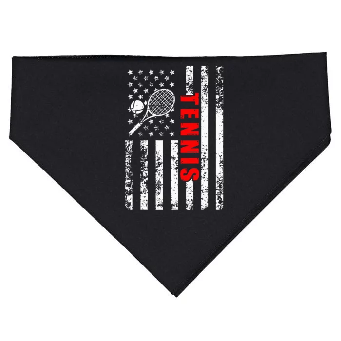 Us American Flag Tennis Patriotic USA-Made Doggie Bandana