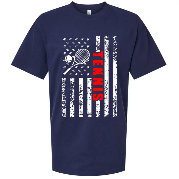 Us American Flag Tennis Patriotic Sueded Cloud Jersey T-Shirt