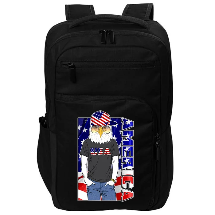 USA America Flag Hip Hop Eagle Impact Tech Backpack