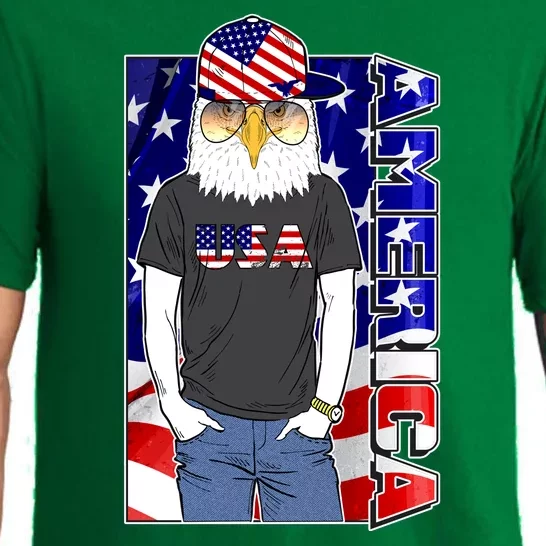 USA America Flag Hip Hop Eagle Pajama Set