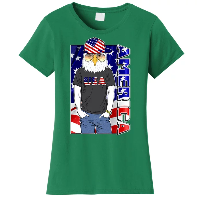 USA America Flag Hip Hop Eagle Women's T-Shirt