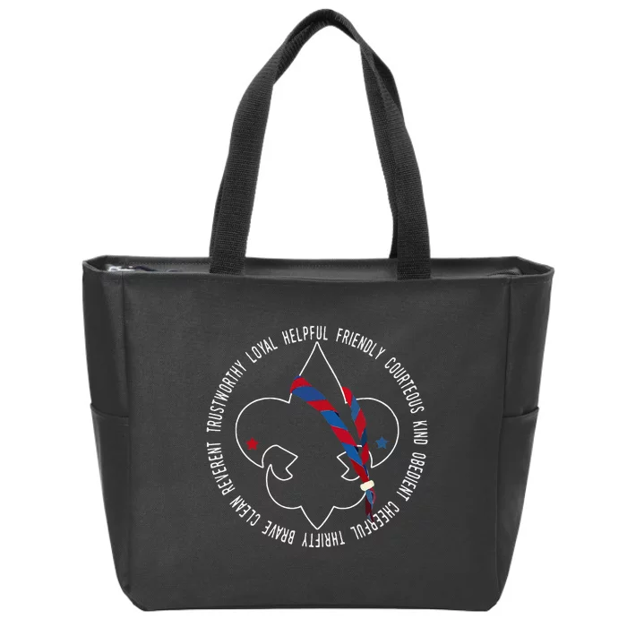 Us America Flag Scouting Law Zip Tote Bag