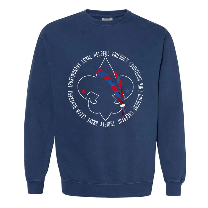 Us America Flag Scouting Law Garment-Dyed Sweatshirt