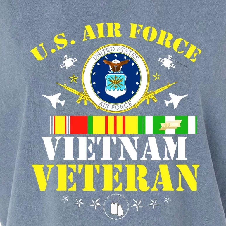 US Air Force Vietnam Veteran, USAF Veteran, USA Flag Gift Garment-Dyed Women's Muscle Tee