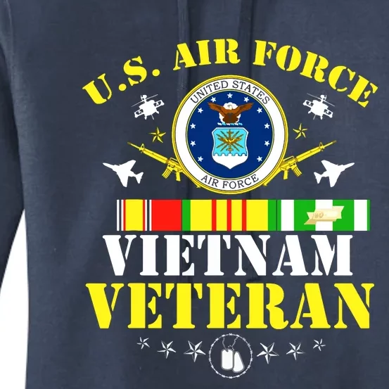 US Air Force Vietnam Veteran, USAF Veteran, USA Flag Gift Women's Pullover Hoodie