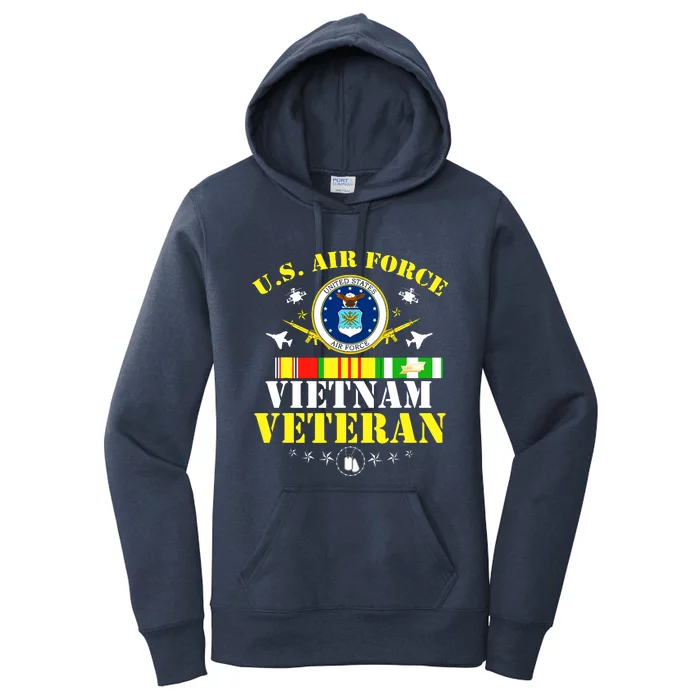 US Air Force Vietnam Veteran, USAF Veteran, USA Flag Gift Women's Pullover Hoodie