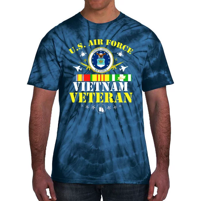 US Air Force Vietnam Veteran, USAF Veteran, USA Flag Gift Tie-Dye T-Shirt