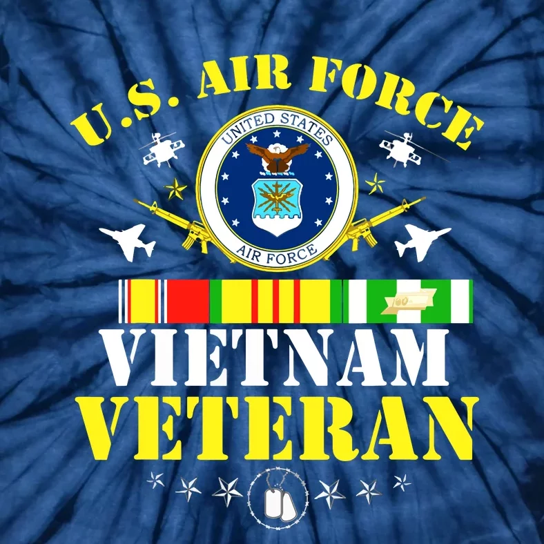 US Air Force Vietnam Veteran, USAF Veteran, USA Flag Gift Tie-Dye T-Shirt