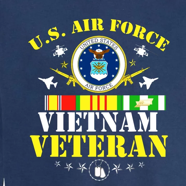 US Air Force Vietnam Veteran, USAF Veteran, USA Flag Gift Garment-Dyed Sweatshirt