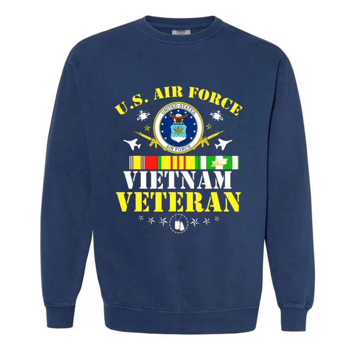 US Air Force Vietnam Veteran, USAF Veteran, USA Flag Gift Garment-Dyed Sweatshirt