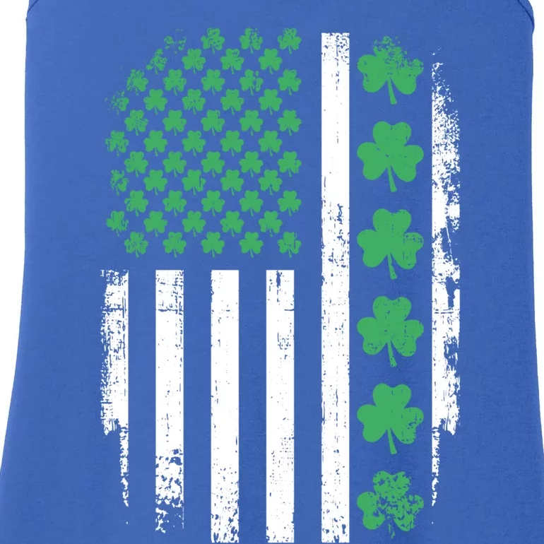 Us American Flag With Shamrocks For St Patricks Day Gift Ladies Essential Tank