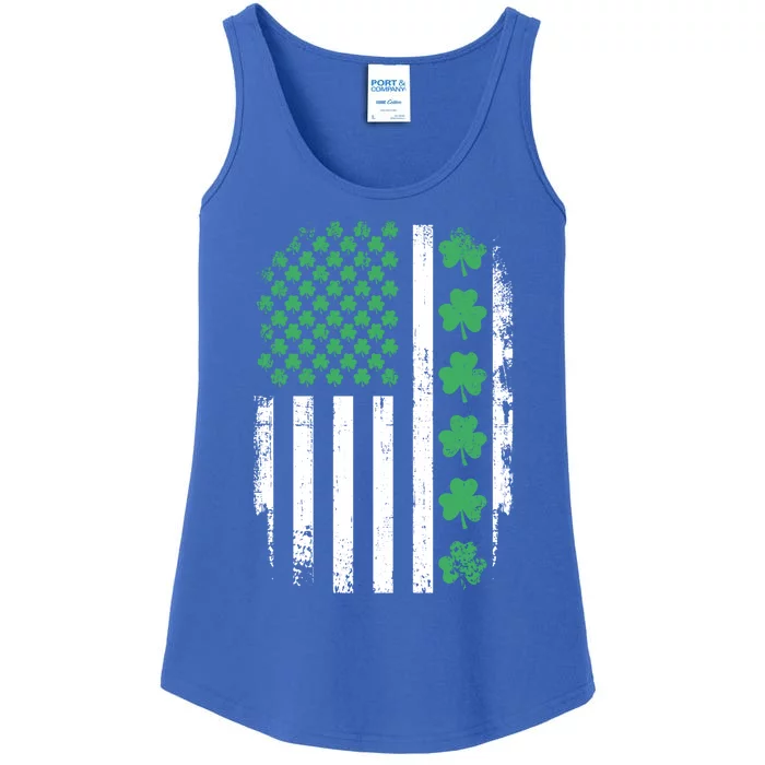 Us American Flag With Shamrocks For St Patricks Day Gift Ladies Essential Tank