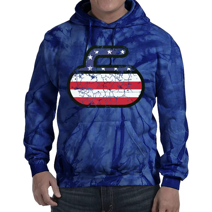 USA American Flag Curling America Vintage Men Women Gift Tie Dye Hoodie