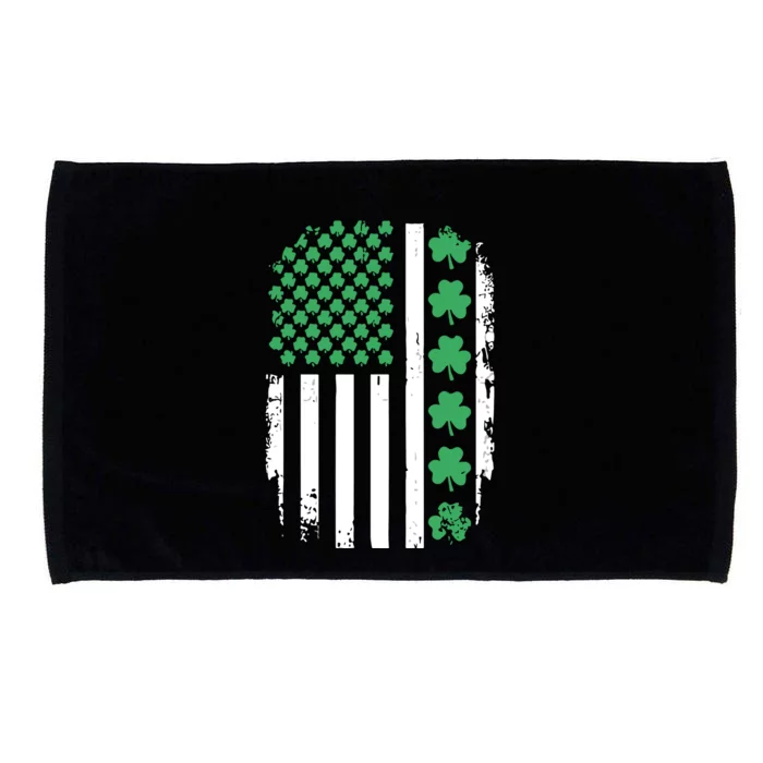 Us American Flag With Shamrocks For St Patricks Day Microfiber Hand Towel