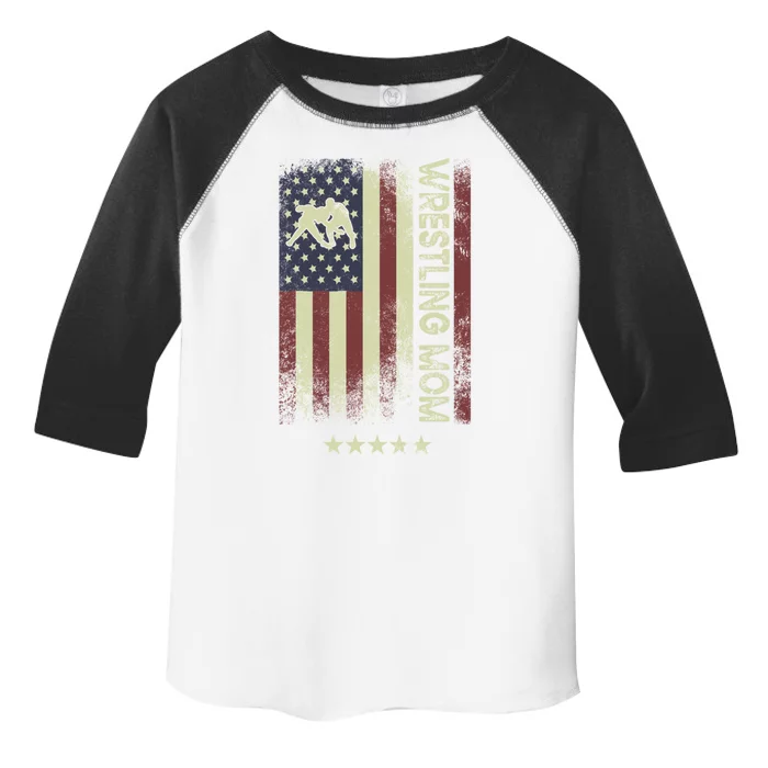 Usa American Flag Wrestling Mom Cute Gift Toddler Fine Jersey T-Shirt