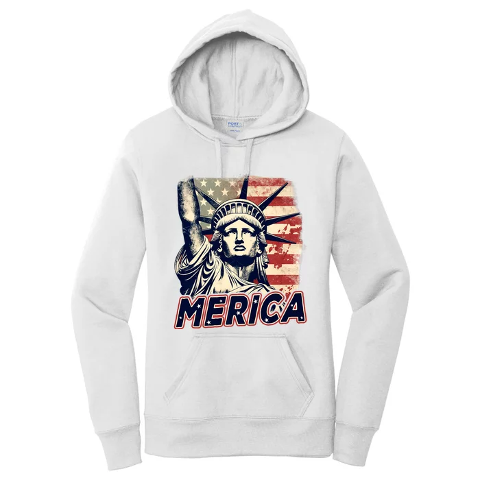 Usa American Flag Patriotic 4th Of July Women's Pullover Hoodie