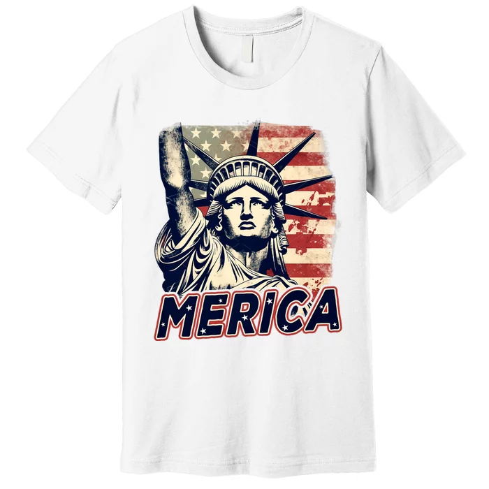 Usa American Flag Patriotic 4th Of July Premium T-Shirt