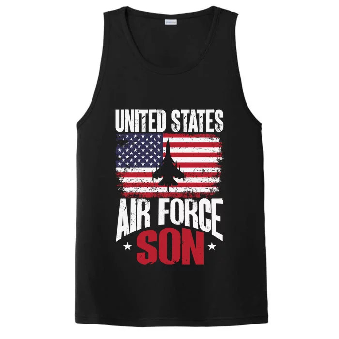 Us Air Force Veteran United Sates Air Force Son Cool Gift Performance Tank