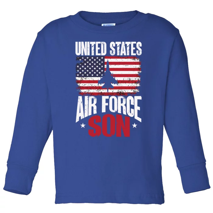 Us Air Force Veteran United Sates Air Force Son Cool Gift Toddler Long Sleeve Shirt