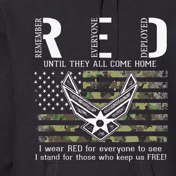 US Air Force Support RED Friday Remember Everyone Deployed Premium Hoodie