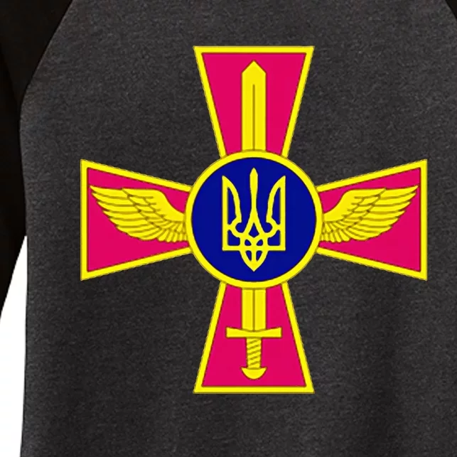 Ukrainian A.I.R Force Emblem Ukraine Armed Forces Uaf Women's Tri-Blend 3/4-Sleeve Raglan Shirt