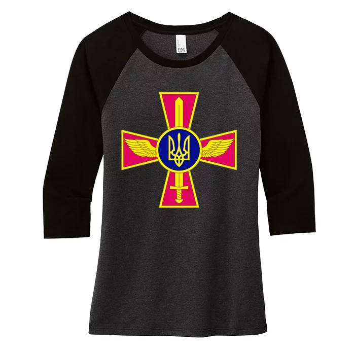 Ukrainian A.I.R Force Emblem Ukraine Armed Forces Uaf Women's Tri-Blend 3/4-Sleeve Raglan Shirt