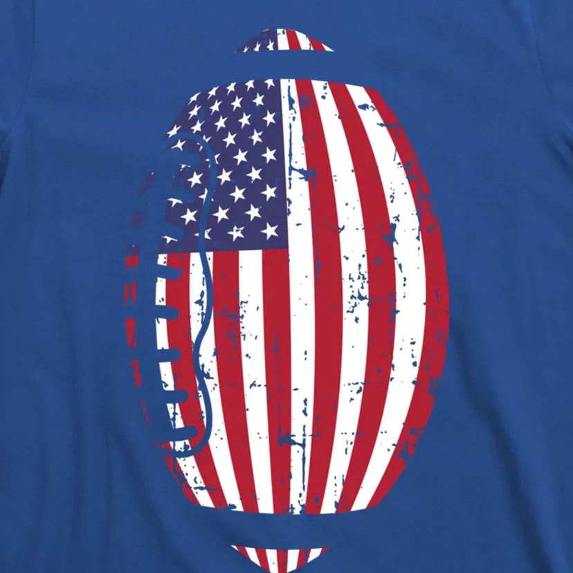 Us American Flag Football Patriotic Usa Gift T-Shirt