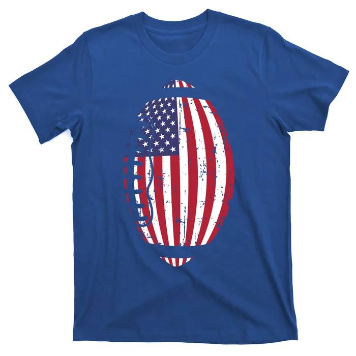 Us American Flag Football Patriotic Usa Gift T-Shirt