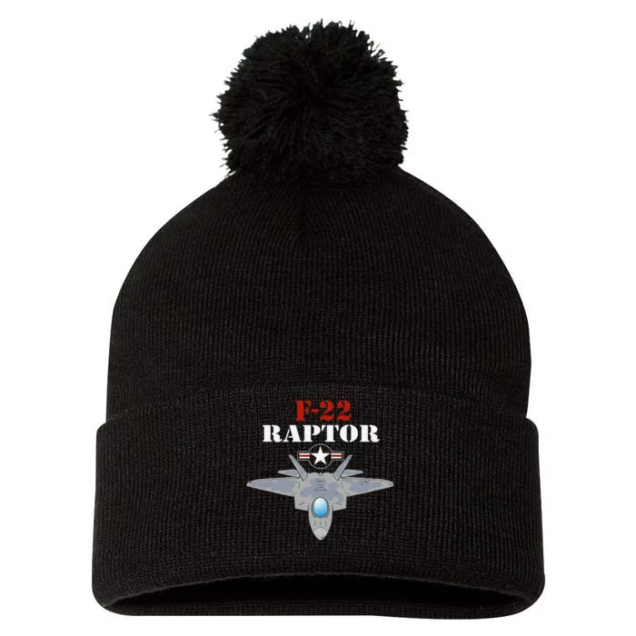 US Air Force Military Aviation F22 Raptor Proud Air Force Pom Pom 12in Knit Beanie