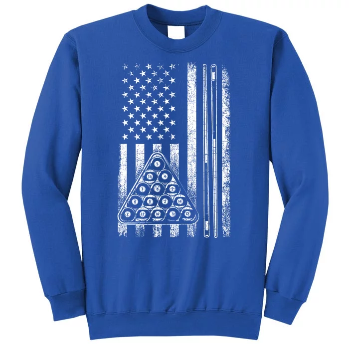 Usa American Flag Pool Player Sports Lover Billiard Game Gift Ideas For Fan Tall Sweatshirt