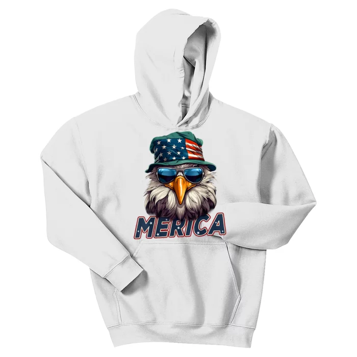 Usa American Flag Patriotic Eagle 4th Of July Kids Hoodie