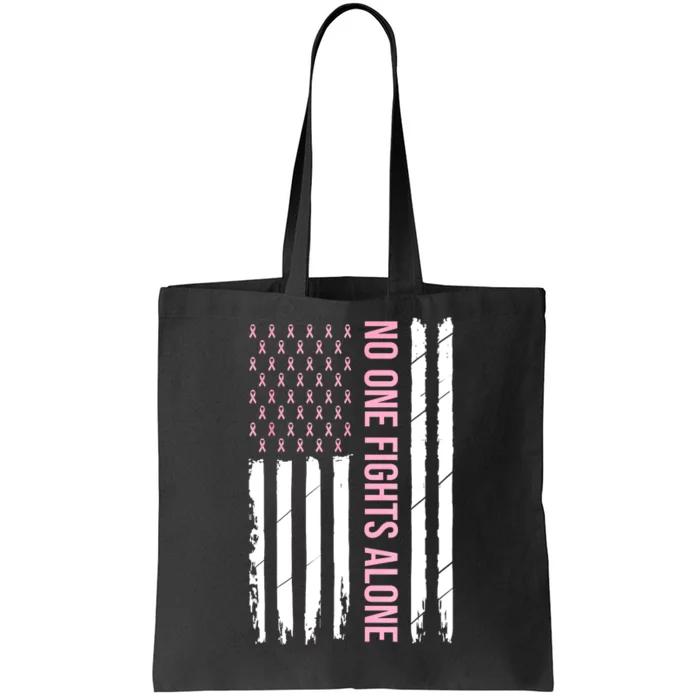 Usa American Flag Breast Cancer Awareness Ribbon Gift Tote Bag