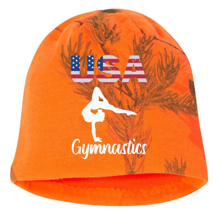 Usa American Flag Gymnastics Gymnast Kati - Camo Knit Beanie