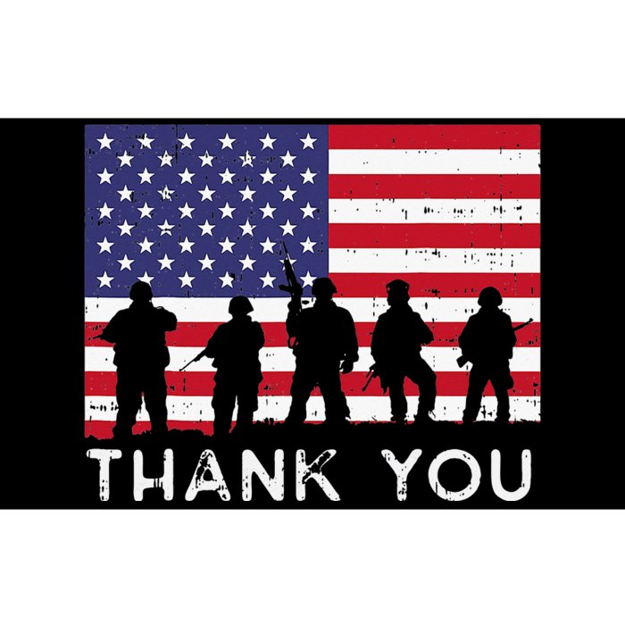 US American Flag Soldiers Thank You Memorial Day Patriotic Bumper Sticker