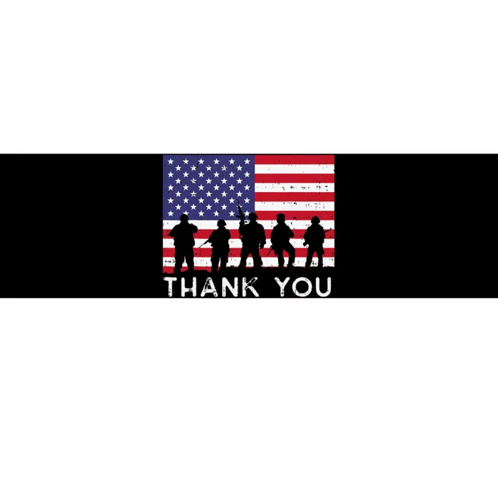 US American Flag Soldiers Thank You Memorial Day Patriotic Bumper Sticker