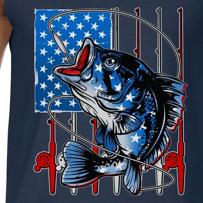 USA American Flag Bass Fishing Comfort Colors® Tank Top