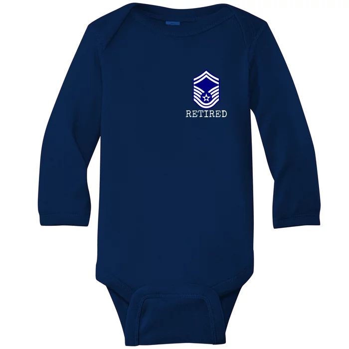 Us Air Force Retired E8 Senior Master Sergeant Baby Long Sleeve Bodysuit