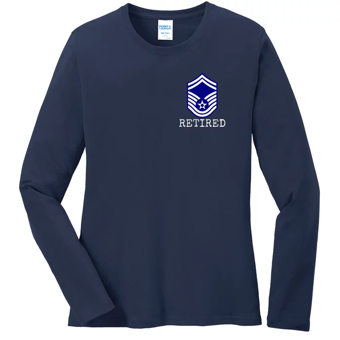 Us Air Force Retired E8 Senior Master Sergeant Ladies Long Sleeve Shirt