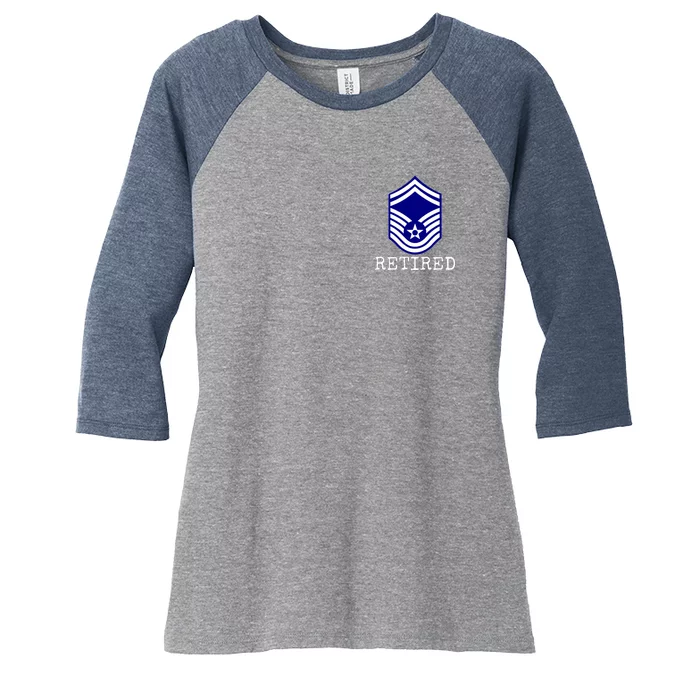 Us Air Force Retired E8 Senior Master Sergeant Women's Tri-Blend 3/4-Sleeve Raglan Shirt