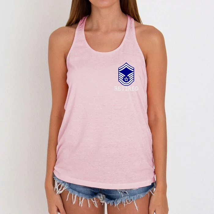 Us Air Force Retired E8 Senior Master Sergeant Women's Knotted Racerback Tank