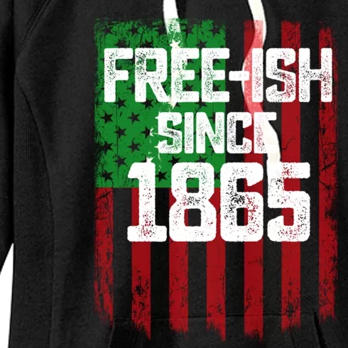 Usa American Flag Juneteenth June 19 1865 Black History Blm Gift Women's Fleece Hoodie