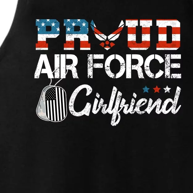 US Air Force Proud Girlfriend Proud Air Force Girlfriend Ladies Tri-Blend Wicking Tank